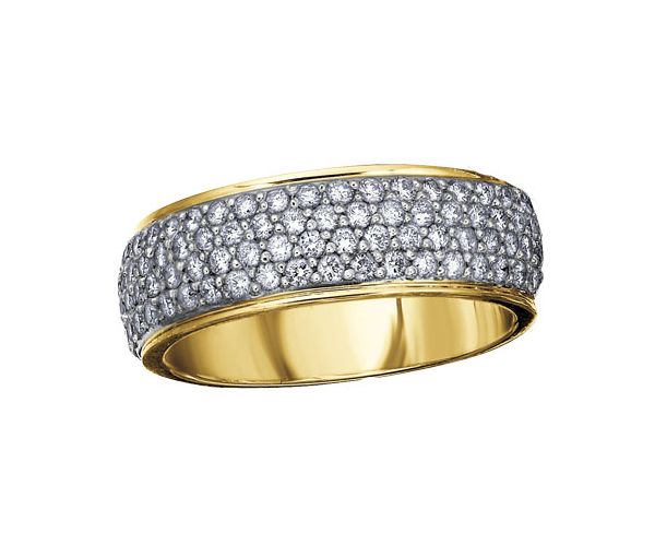 JONC ÉTERNITÉ EN OR 14K 2 TONS SERTI DE DIAMANTS